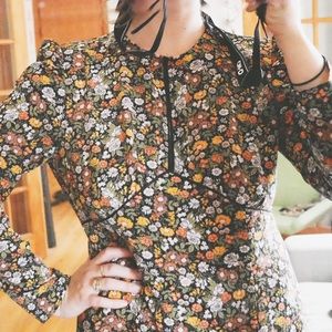Topshop Floral Maxi Long Sleeve